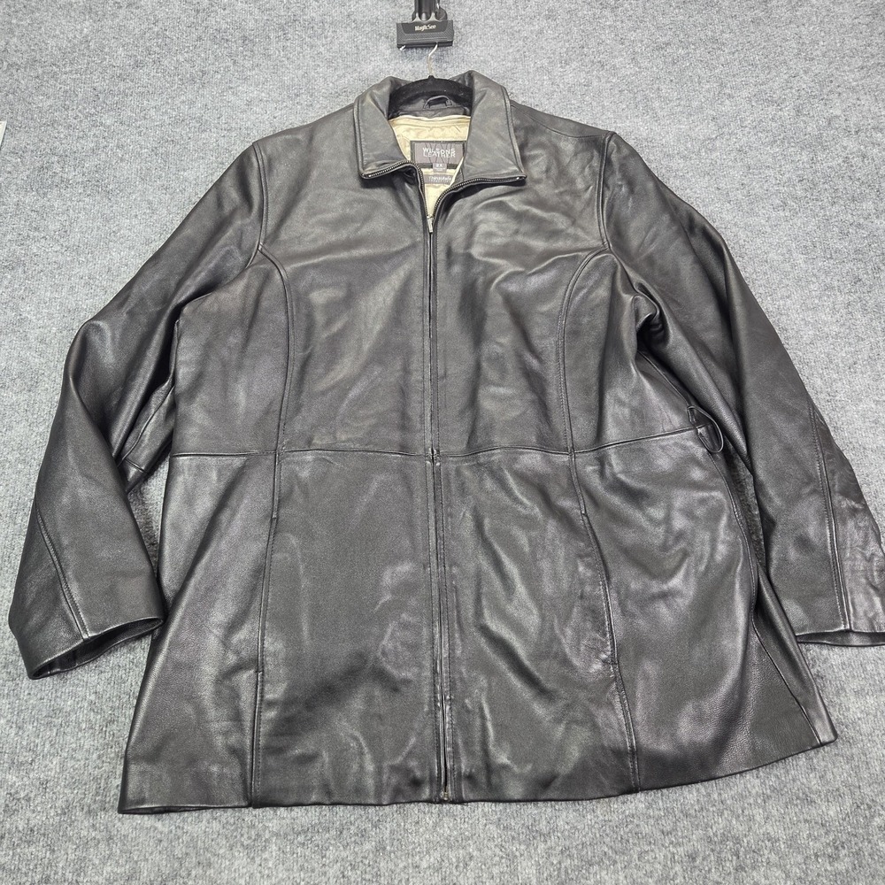 Wilsons Leather Coat Womens 2X Black Belted Thinsulate Mid Length Zip Insulated